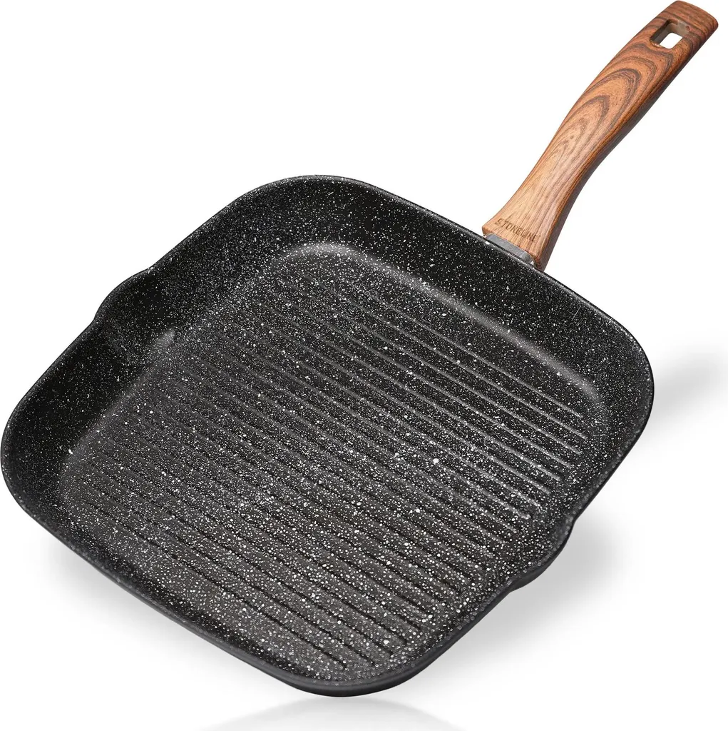 STONELINE® Back to Nature Grill Pan 28 cm | without lid - wood look