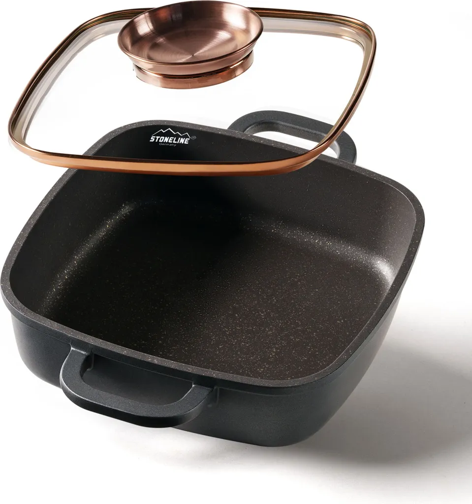 STONELINE® Square Serving Pan 20 cm Rose Gold | with Lid