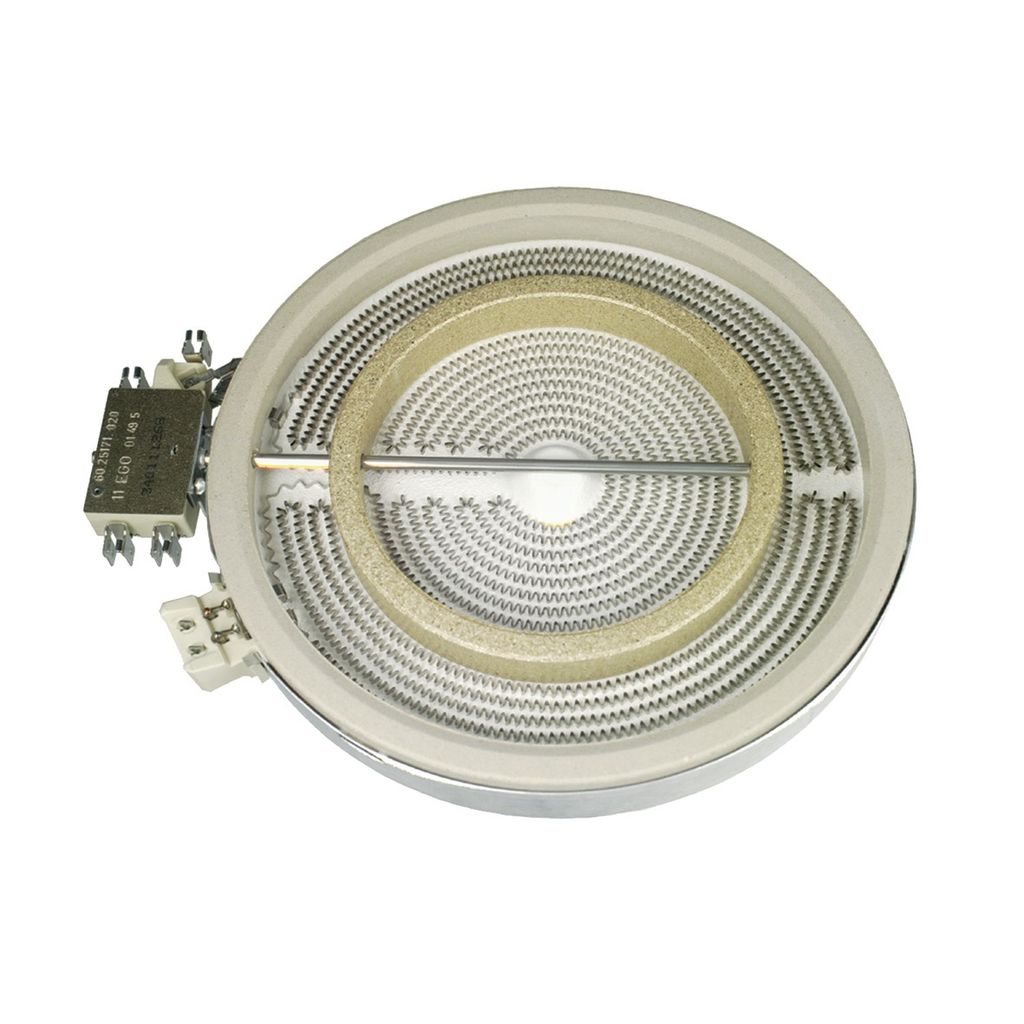Radiant heating element for dual-circuit glass ceramic cooktop, 1800/700W, Ø180/115mm, Original Ego 1058213032 HiLight heating element