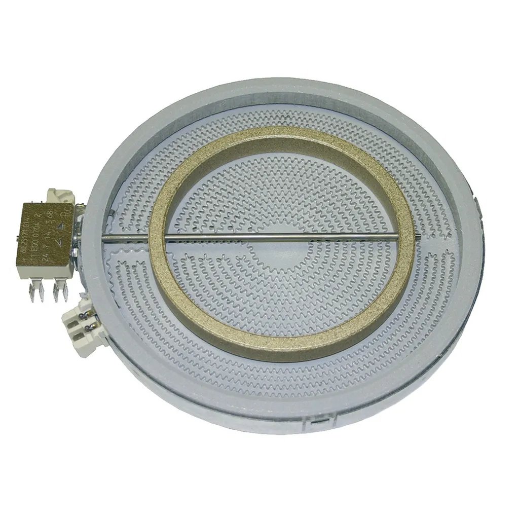 Radiant heating element for dual-circuit glass ceramic cooktop, 2000/1000W, Ø210/135mm, Original Ego 1051216412 HiLight heating element, similar to Miele 4342391, Imperial Quelle cxsn cxeb emc cxes cen csn cxew km