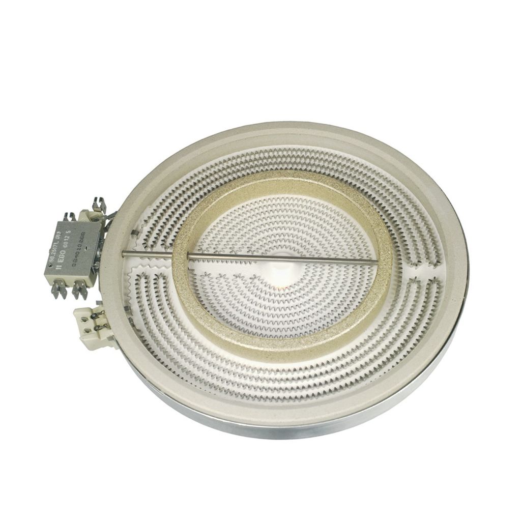 Radiant heating element for dual-circuit glass ceramic cooktops, 2200/750W, Ø210/125mm, Original Ego 1051213034 HiLight heating element, compatible with Bosch, Siemens 356260, Constructa, Neff, Balay, Lynx, Küppersbusch