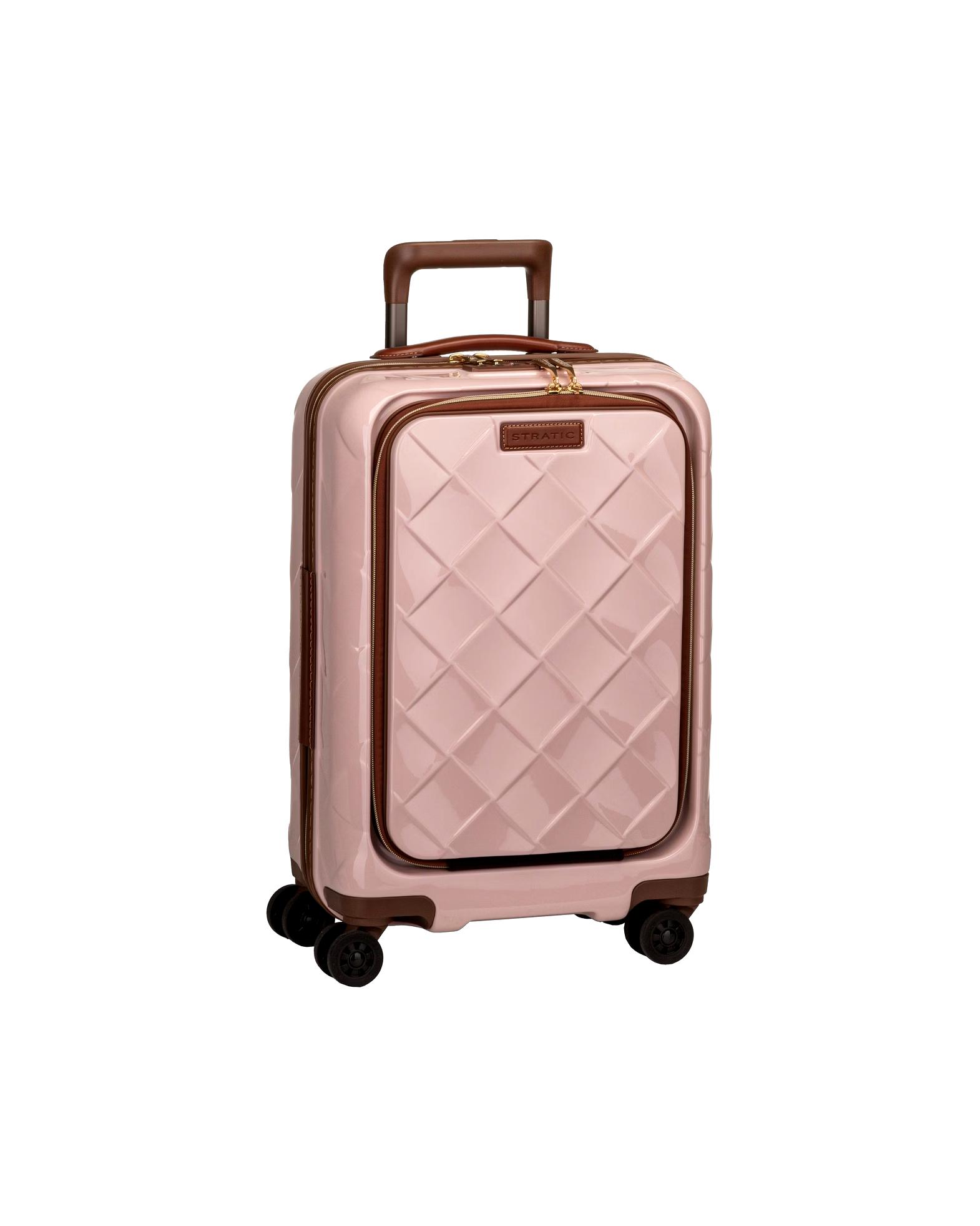 Stratic Trolley Suitcase & Trolley Leather & More Trolley S Front Pocket Rose