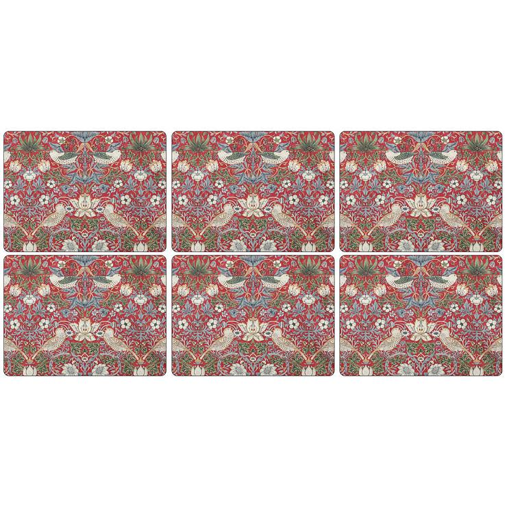 pimpernell Strawberry Thief Place Mat 30 X 23Cm 6-Pack