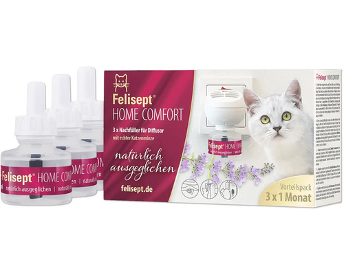 Stress Reduction Felisept® HomeComfort Value Pack 3 x Refill Bottles 45ml 135ml Natural Stress Reduction Set for Cats to Promote Balance with Catnip