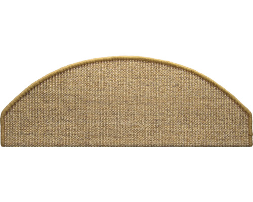 Hornbach Stair mat set sisal natural light half round 28x65 cm 15 pieces