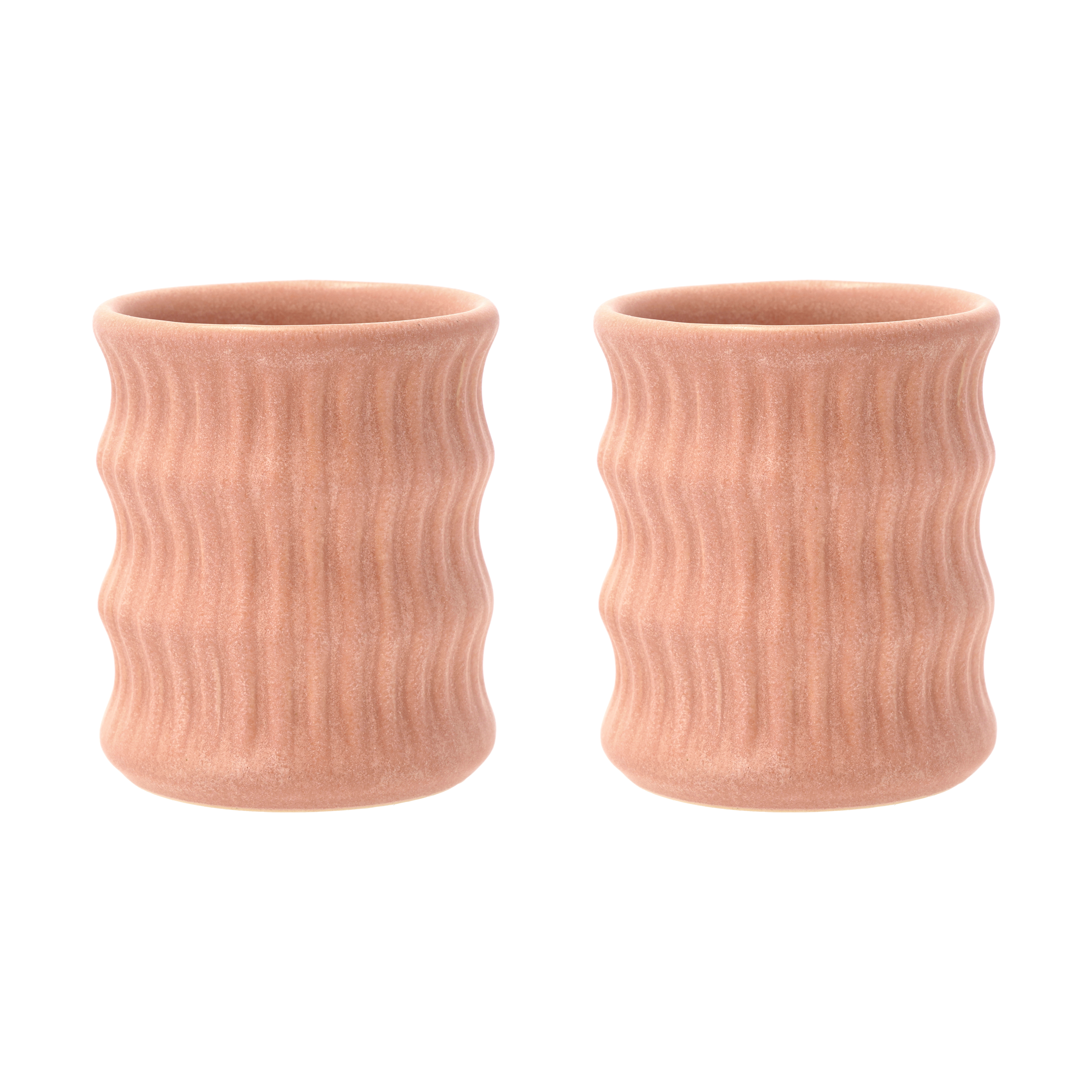 Villa Collection Styles Fluted Pattern Mug 30 cl 2-Pack, Pink