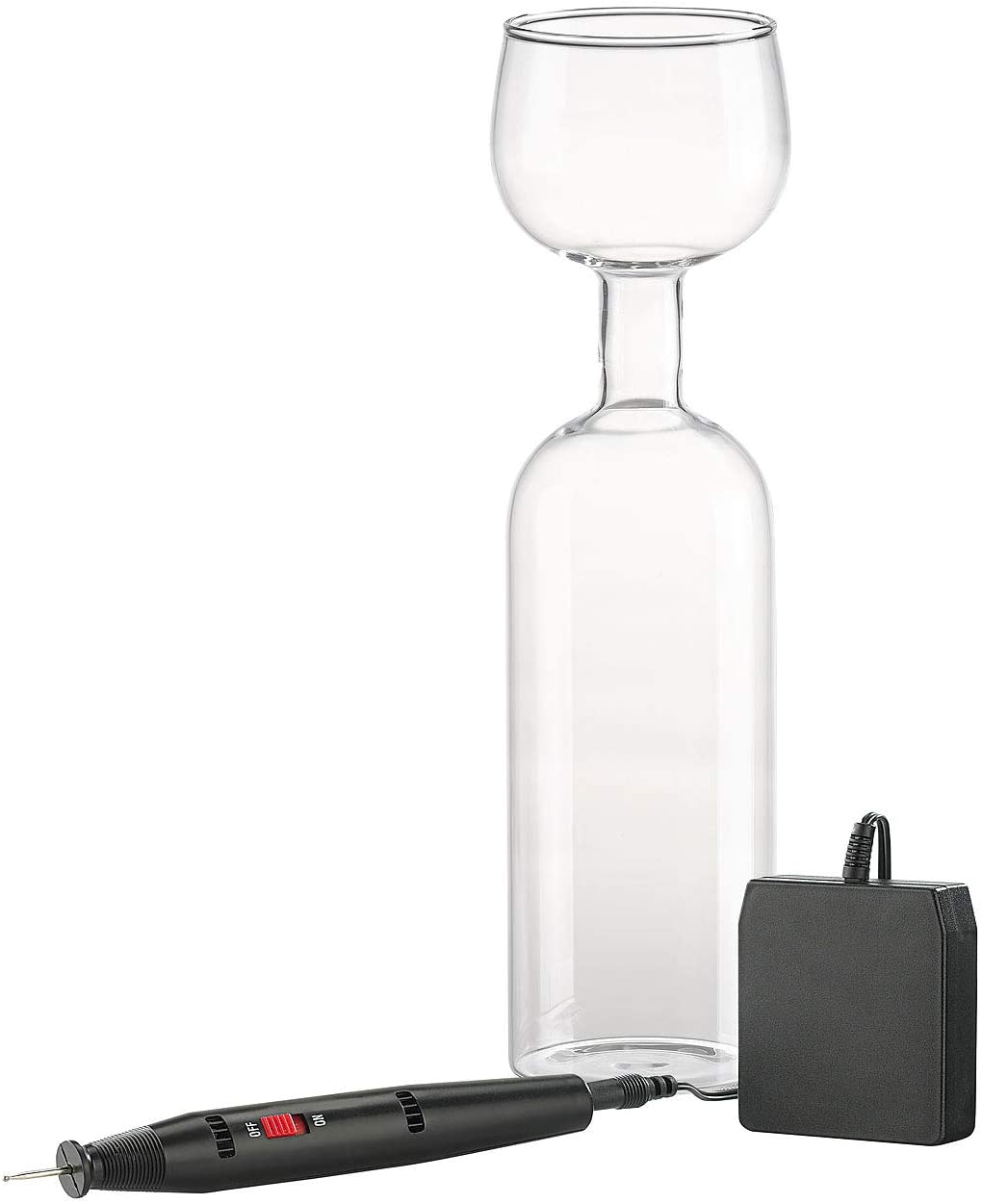 Rosenstein & Söhne Engraving set: engraving set made of engraving pen with diamond tip and 2-in-1 wine bottle (engraving device)