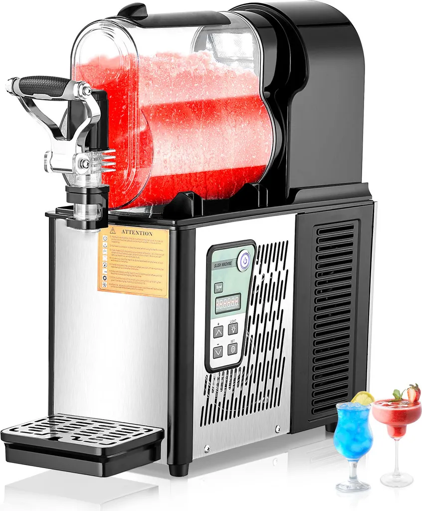 SucceBuy 3L Slushy Machine, Single Tank Frozen Drink Maker, 12 Cup Stainless Steel Margarita Smoothie Maker for Home, Parties, Restaurants, Cafes, Bars
