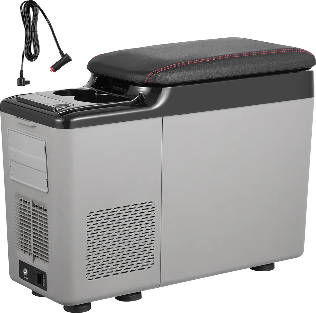 SucceBuy Car Refrigerator, Portable 12-Volt Car Armrest Refrigerator, 15L Single-Zone Freezer, -4℉-68℉ Adjustable, 12/24V DC & 100-240V AC Compressor Cooler for Outdoor Adventures and Camping