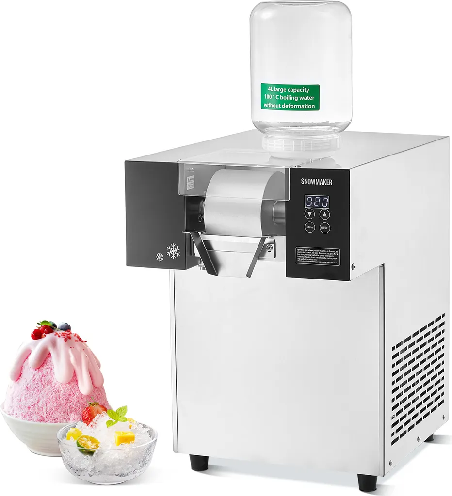 SucceBuy Commercial Snowflake Ice Cream Machine, 397 lbs/24 hours, Stainless Steel, Air-Cooled