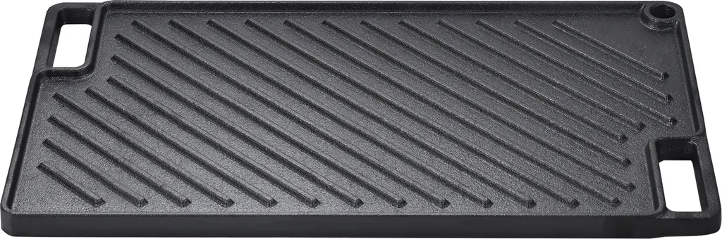 SucceBuy Reversible Griddle/Frying Pan - 9.7" x 16.7" Pre-Seasoned Cast Iron, Non-Stick, Dual Burner, Handles, for Grill, Gas Grill, Black
