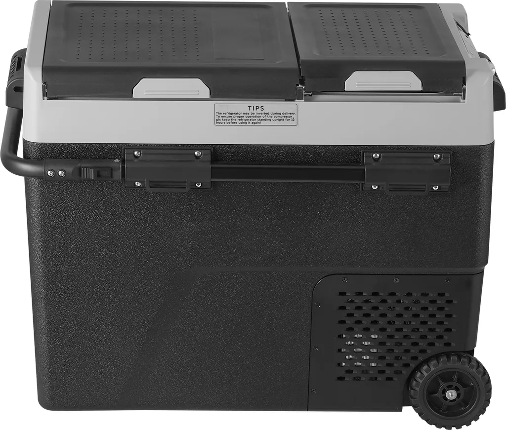 SucceBuy Portable Car Refrigerator, 58 L / 61.5 QT, Dual Zone. Adjustable from -20°C to 20°C. Compressor cooler for home, outdoor use, camping, RVs, and cars.