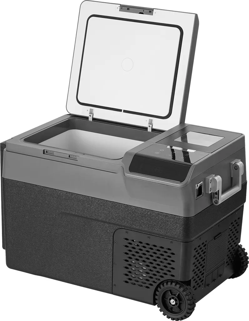 SucceBuy Portable Car Refrigerator with Ice Maker, 12 Volt, 35L Single-Zone Freezer, Adjustable Temperature -4°C to 68°C, with Wheels for Camping, Car and RV