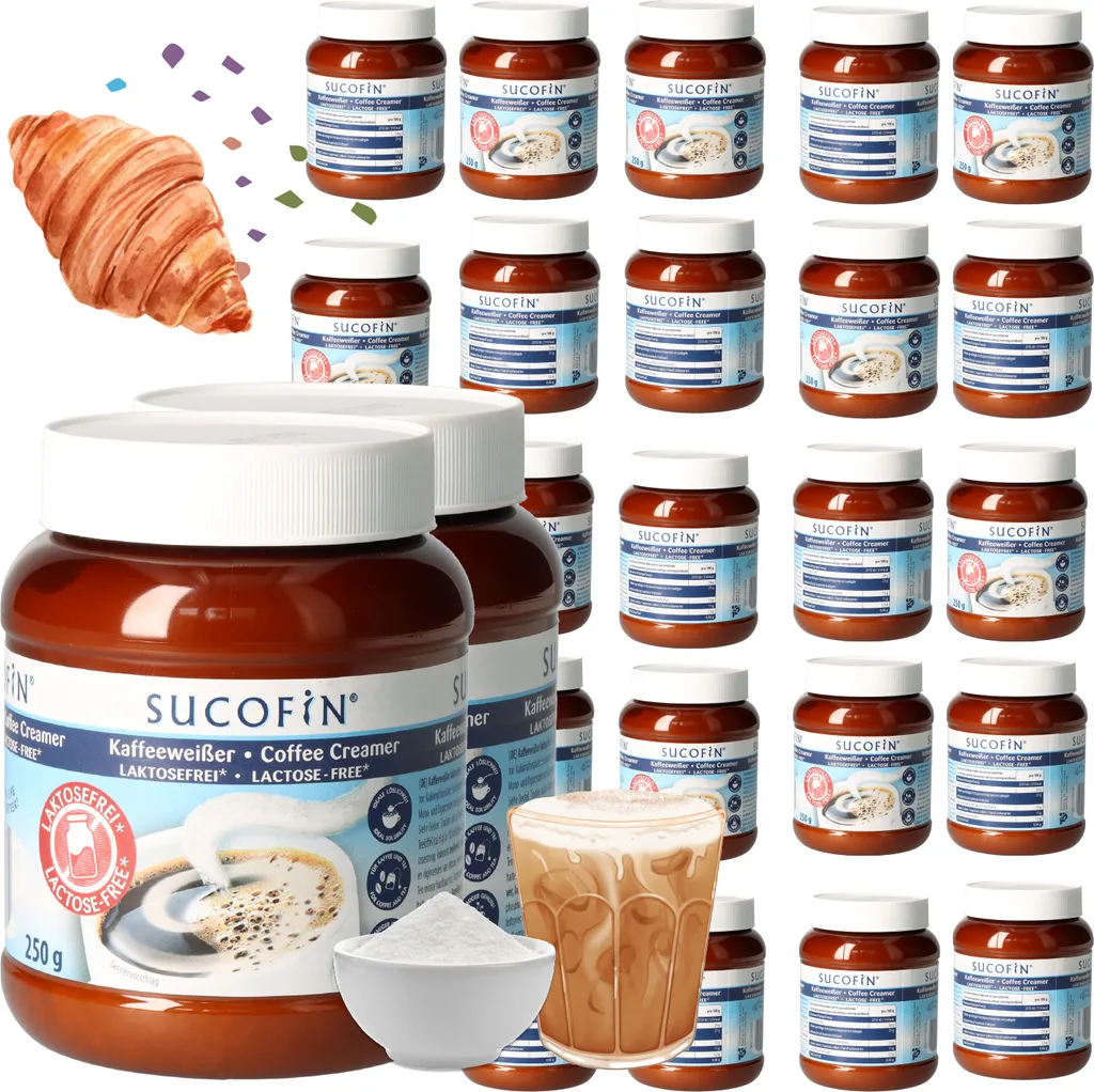 TSI Consumer Goods SUCOFIN Coffee Whitener Lactose-free 24 x 250g soluble, long shelf life, less fat for creamy enjoyment