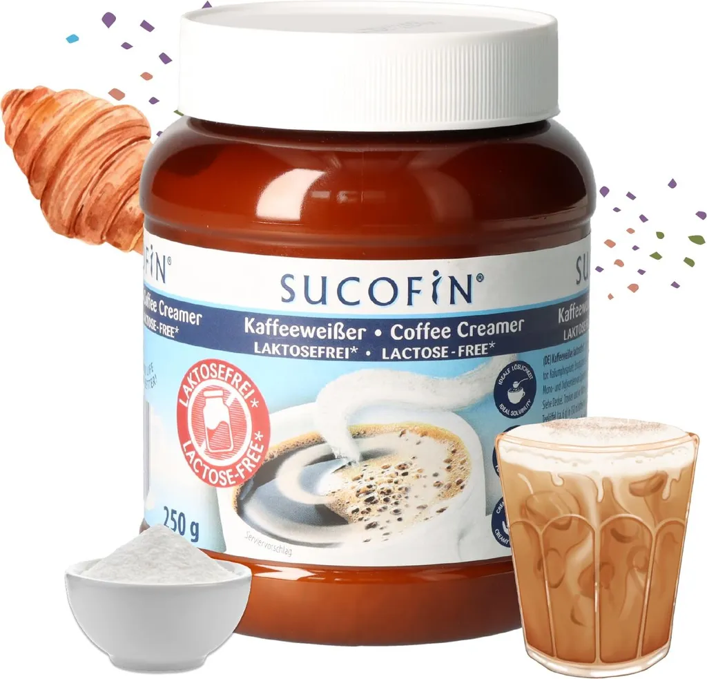 TSI Consumer Goods SUCOFIN Coffee Whitener Lactose-free 250g soluble, ideal for coffee/tea, long shelf life, less fat for creamy enjoyment
