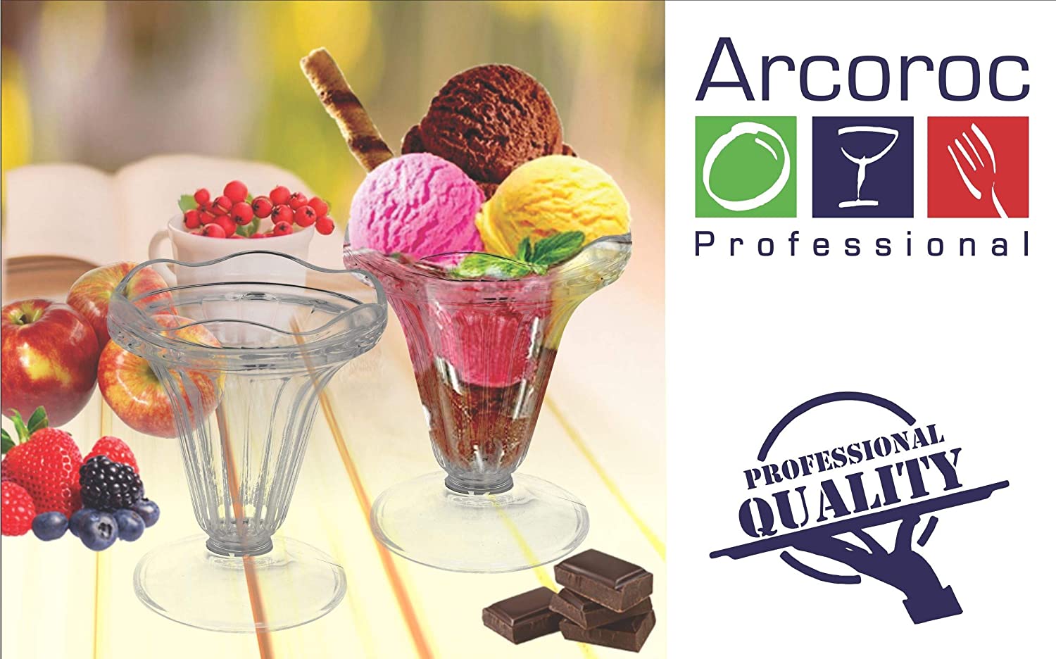 Arcoroc Sundae Coupe A Glace – Set of 2 Ice Dessert Bowls, Ice Cream Cup