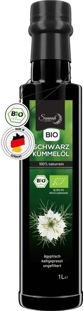 Sunnah-shop Sunnah Shop® Black seed oil 1L from real Nigella Sativa | Black seed oil | black cumin oil unfiltered and cold-pressed.