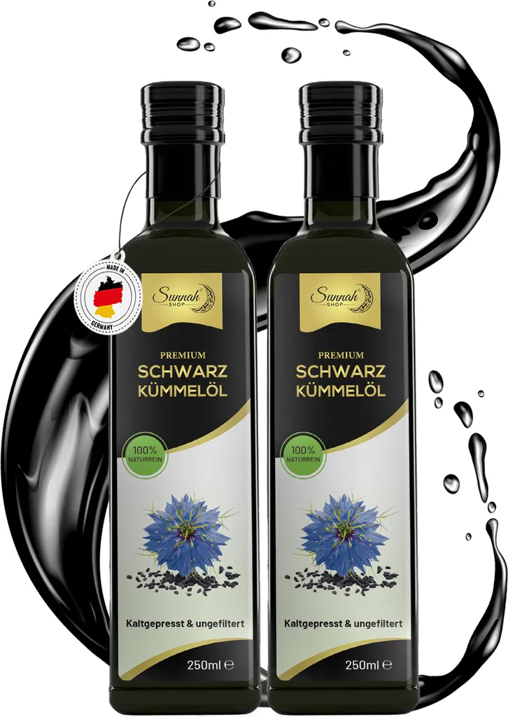 Sunnah-shop Sunnah Shop® Black Seed Oil, Unfiltered & Cold-Pressed | Black Seed Oil | 100% Pure from Genuine Egyptian Nigella Sativa 250ml (2-Pack)