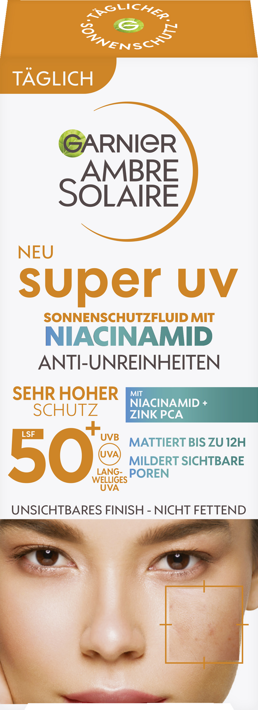 Garnier  Ambre Solaire Super UV sun protection fluid anti-impurities SPF 50+