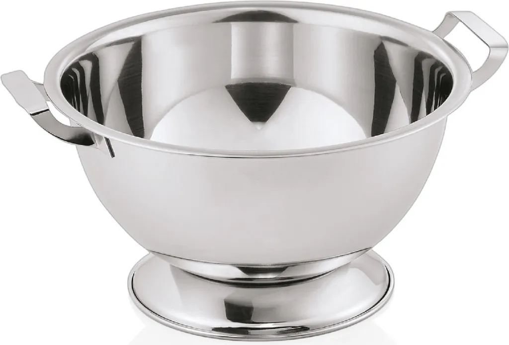 WAS GERMANY Soup tureen on a foot with 2 side handles, 3 L, 25 cm, chrome-nickel steel, silver