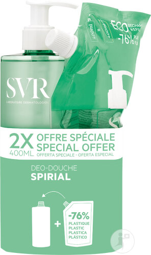 SVR Spirial Deo Shower Gel 400ml + Refill 400ml