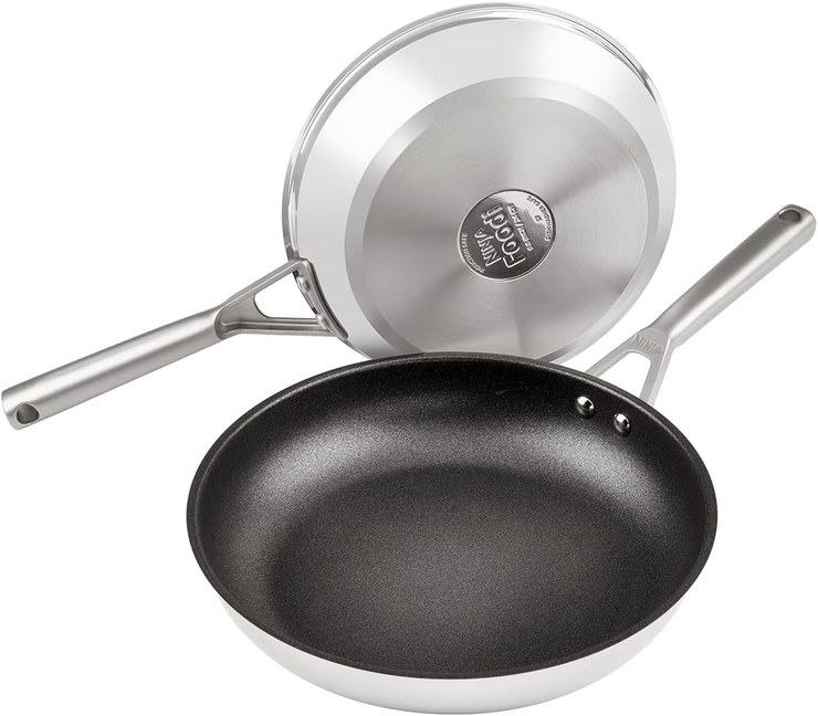 Ninja ZEROSTICK 2 Piece Frying Pan Set, Stainless Steel Cookware, Durable, Non-Stick Frying Pans, 2 Piece Set, 24cm/28cm, Dishwasher Safe, Induction Compatible, Stainless Steel