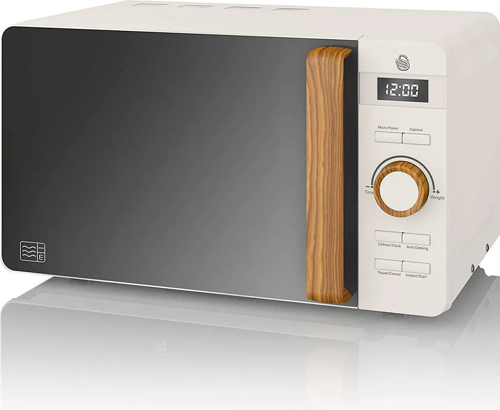 SWAN SM22036WHTNEUN Digital Microwave 20L Modern Nordic Design, 6 Operating Levels White