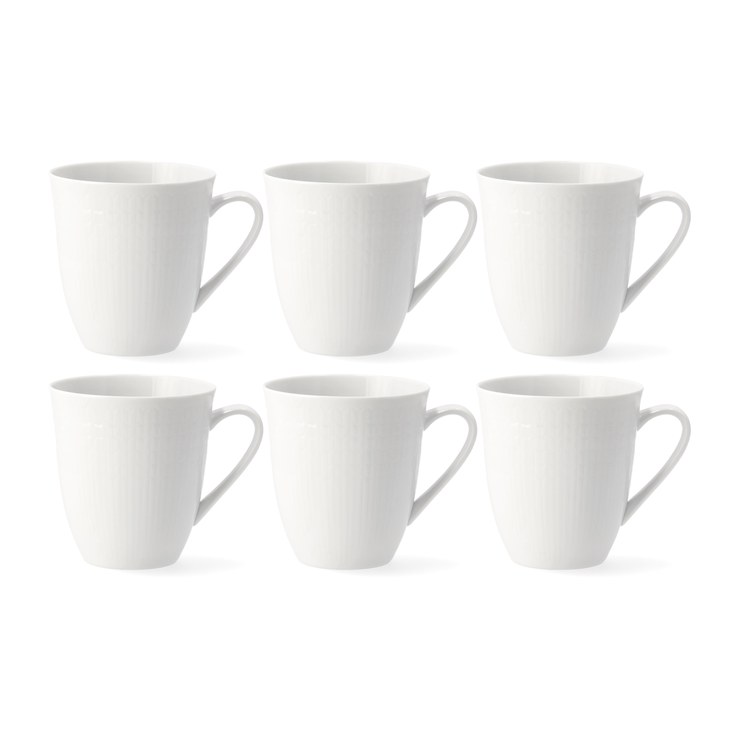 rorstrand Swedish Grace large mug pack of 6 white