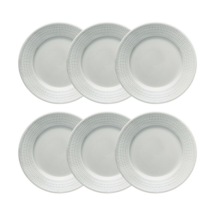 rorstrand Swedish Grace Plates 17cm Pack of 6 Mist (grey)