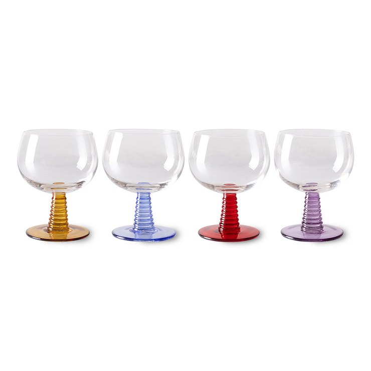 HKliving Swirl Wine Glass Low Pack of 4 35 cl