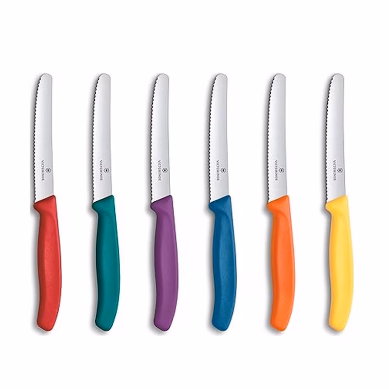 Victorinox Swiss Classic Tomato Knife Set, 6-piece, serrated edge, 11cm, multicolored, gift packaging