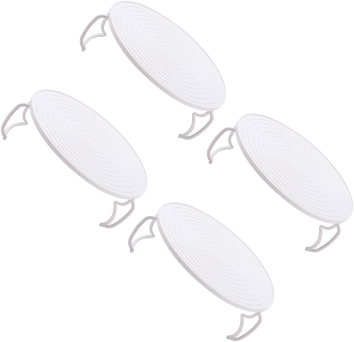 TOPBATHY Pack of 4 Microwave Steam Rack Steamer for Home Hot Pot Rack Cooling Rack Wire Steam Rack Coaster Canned in a Water Bath Round Baking Rack PP Cake Stand White Round