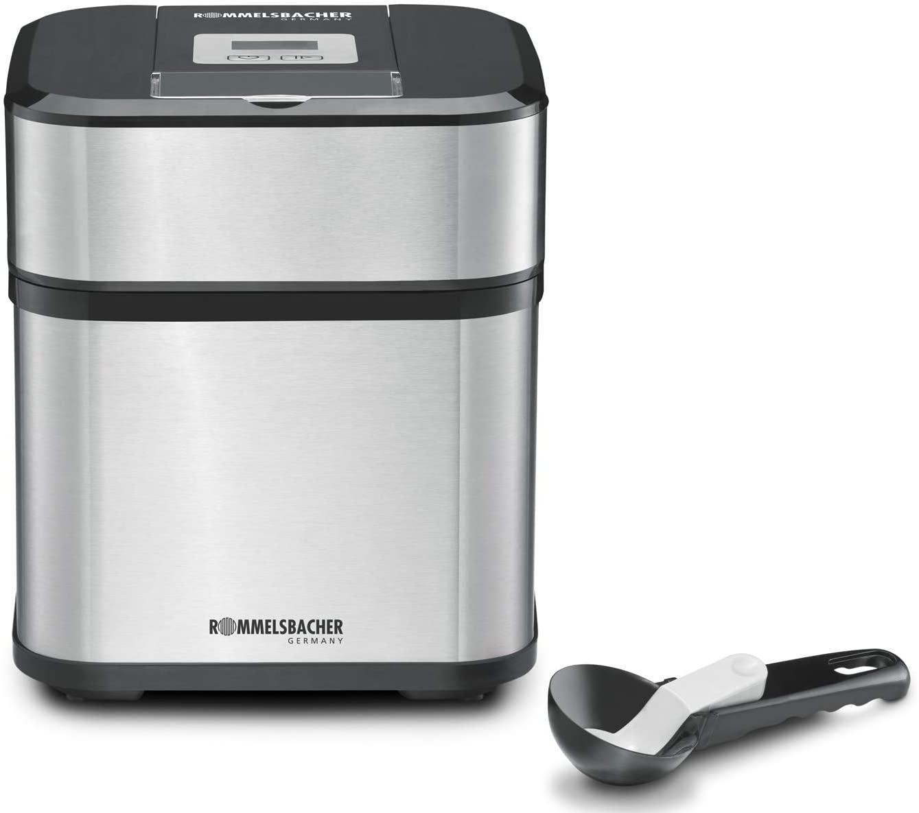 Rommelsbacher IM 12 4-in-1 Ice Cream Machine for Ice Cream Frozen Yogurt Sorbet Slush Stainless Steel / Black, Stainless steel/black