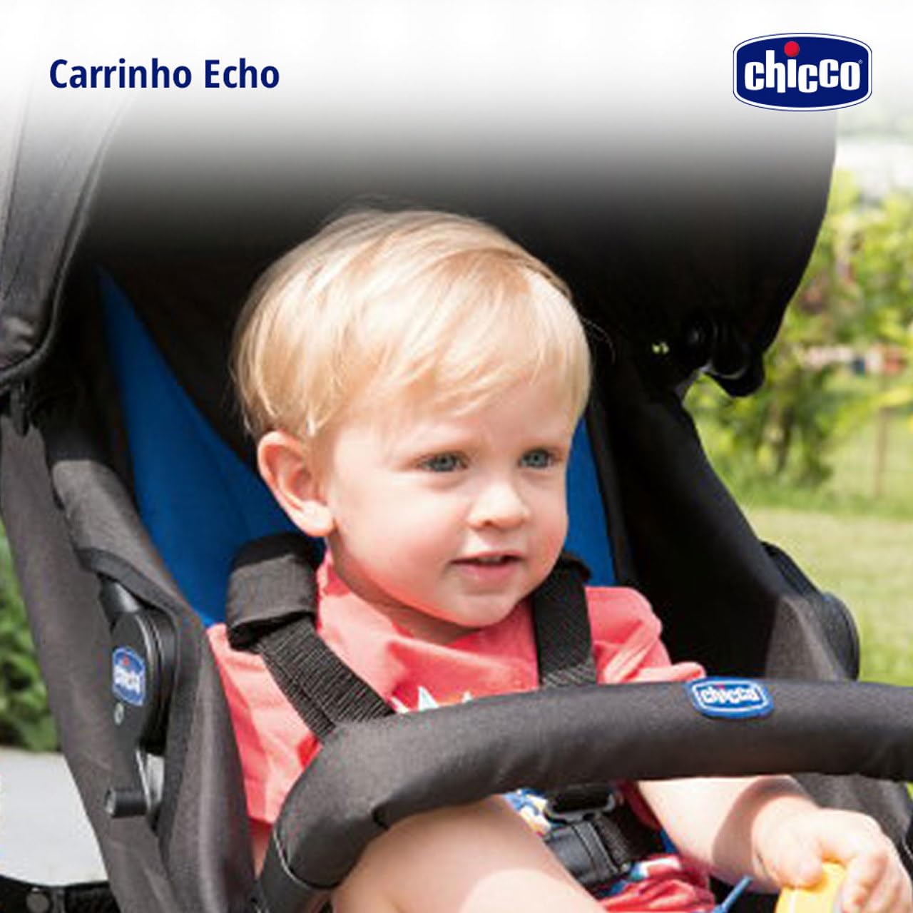 Chicco Echo Lightweight Folding Pushchair from 0 Months to 22 kg, Compact Pram with Front Bar, Sleeping Position, Umbrella Closure, Adjustable Parasol