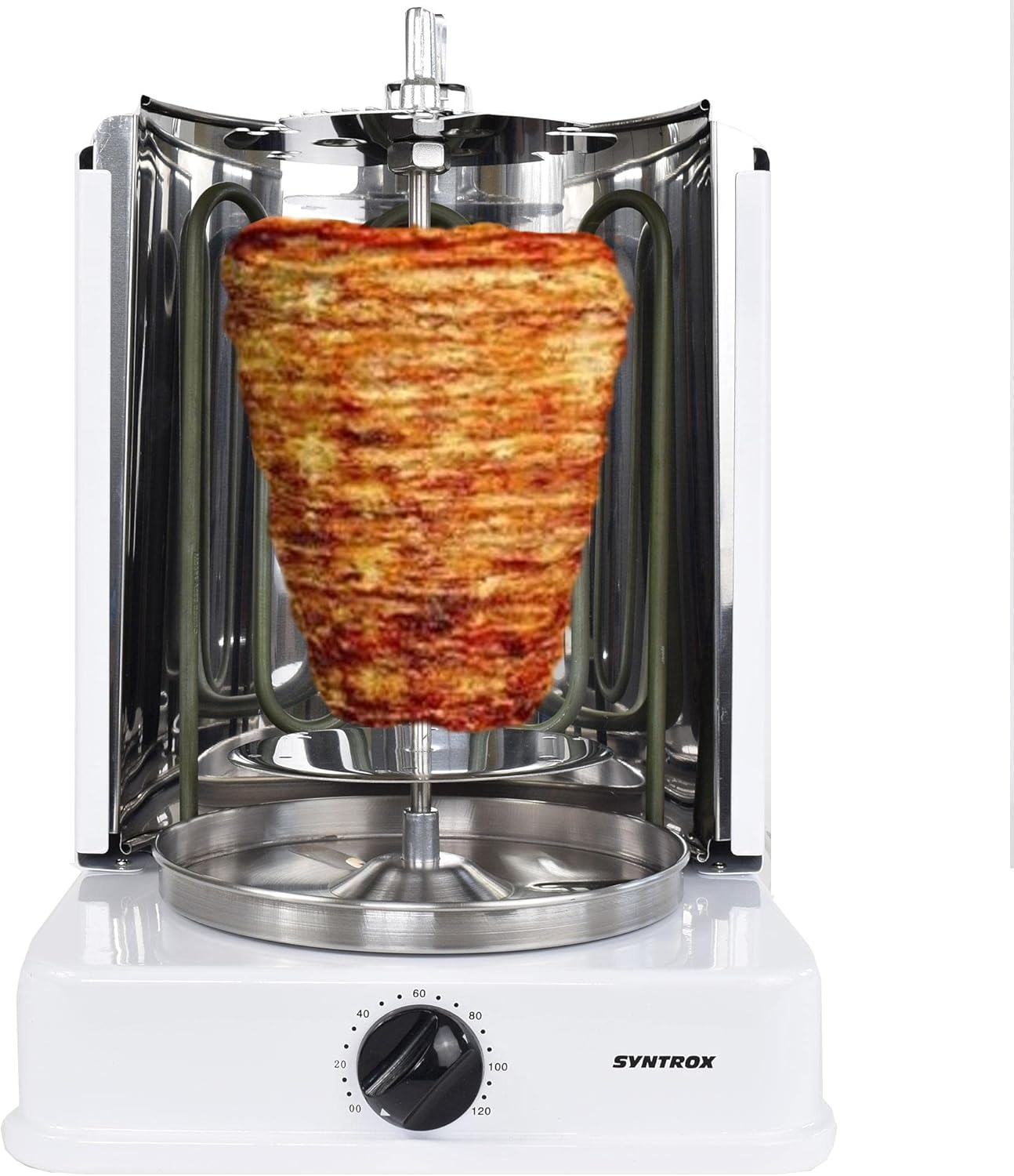 Syntrox Germany ROQ-1400W-W Kebab Kebab with Rotating External Skewers Including 6 Kebab Skewers