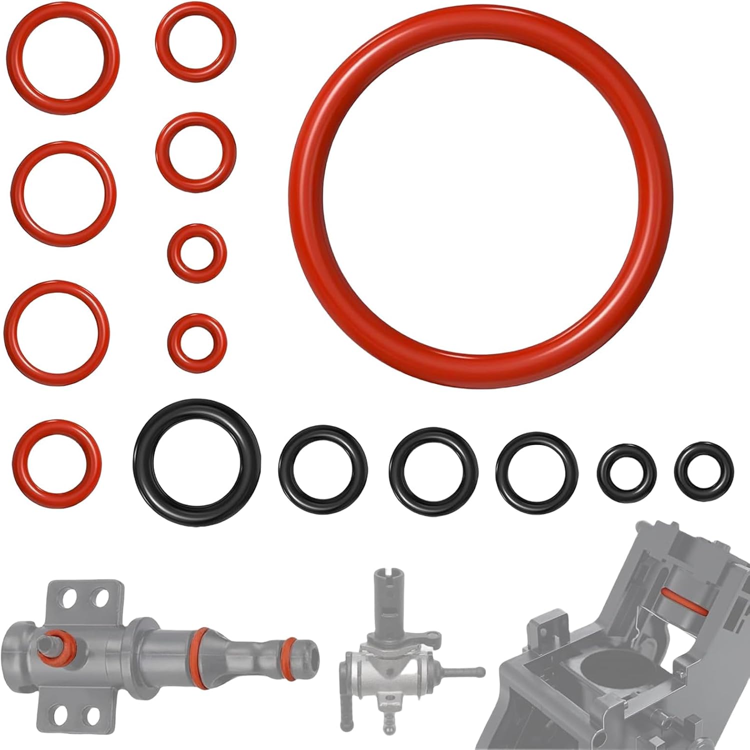 Vimmvid Sealing Rings Seals for Brewing Unit, Sealing Ring Set for Coffee Machines Brewing Unit, Sealing Ring for Philips Saeco O-Ring Suitable for Supporting Valves (Pack of 15)