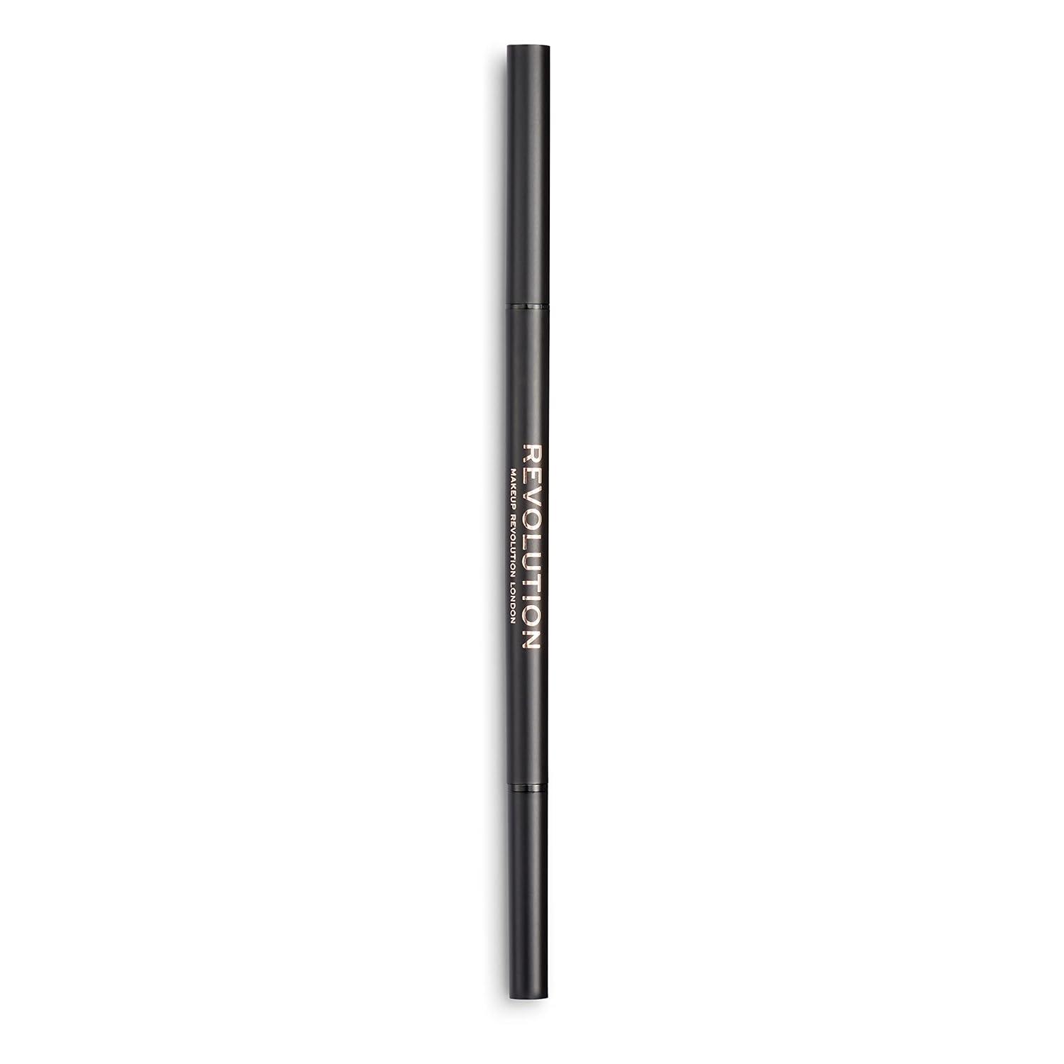 Makeup Revolution, Precise Brow Pencil Dual Ended Eyebrow Pencil with Spoolie Brush Fine Tip Dark Brown 9g