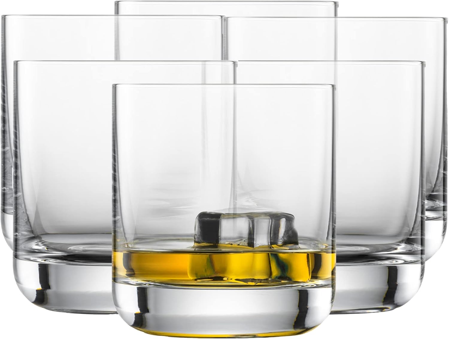 SCHOTT ZWIESEL Simple Whiskey Glass (Set of 6), Straightline Tumbler for Whiskey, Dishwasher Safe Tritan Crystal Glasses, Made in Germany (Item No. 123664)