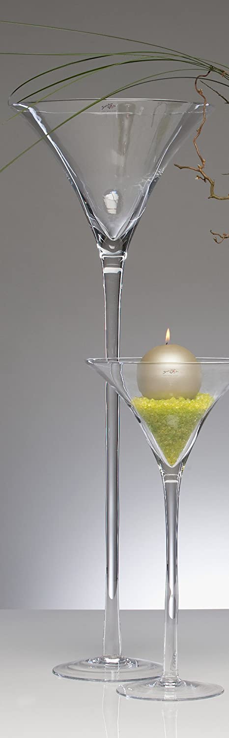 Sandra Rich XXL Martini Glass Goblet Giant Glass Vase Flower Vase Floor Vase Large 90 cm