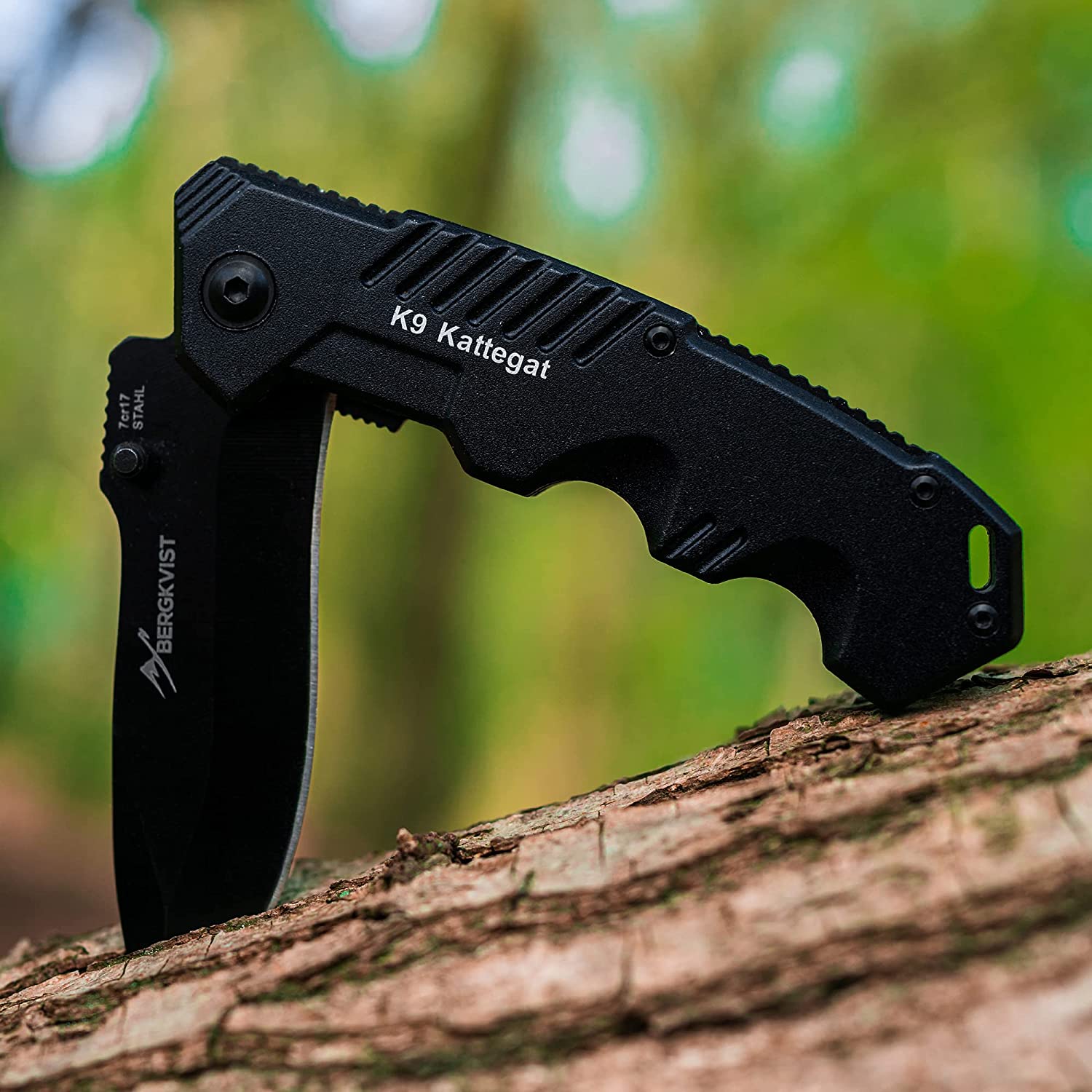BERGKVIST K9 Folding Knife (One-Handed Knife) - Sharp Pocket Knife for Outd