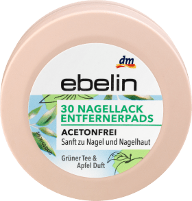 ebelin Nail polish remover pads acetone-free, 30 pcs
