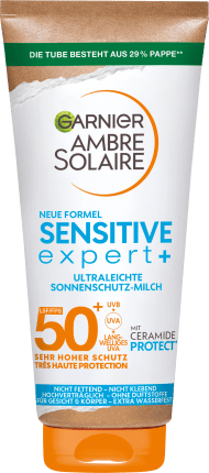 Garnier  Ambre Solaire Sonnenmilch sensitive expert+, LSF 50+, 175 ml
