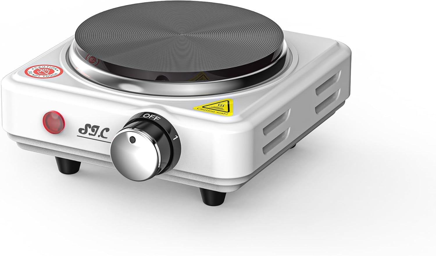 Portable Electric Stove with Single Plate Portable Cast Iron Adjustable Temperature for Camping Travel Outdoor Kitchen (500W)