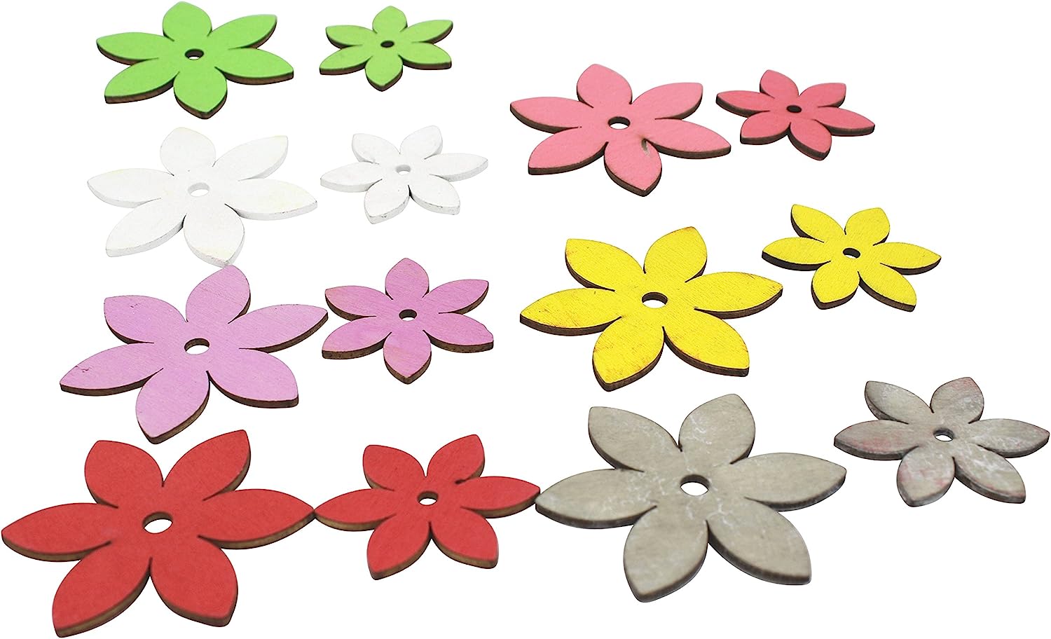 Decoline Decorative wooden flowers colourful