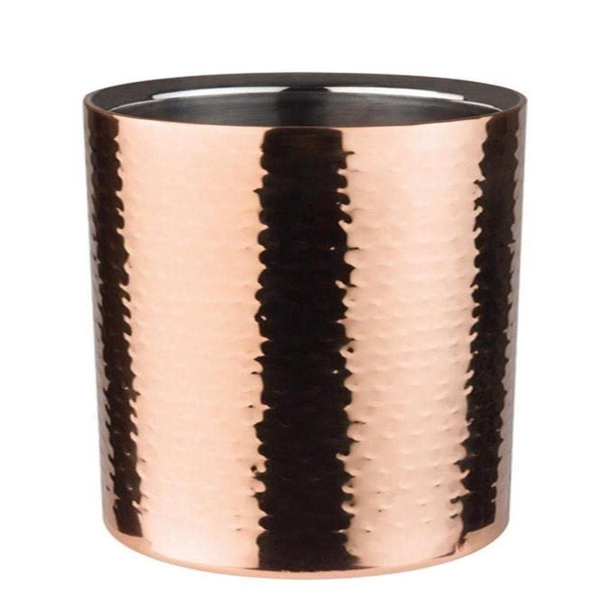 APS 36074 Stainless Steel Bottle Cooler \"Copper\" Drinks Bottle Cooler with Hammered Look for 0.7-1.5 Litre Bottles Dimensions 12 x 12 cm Height 20 cm Hammered Copper