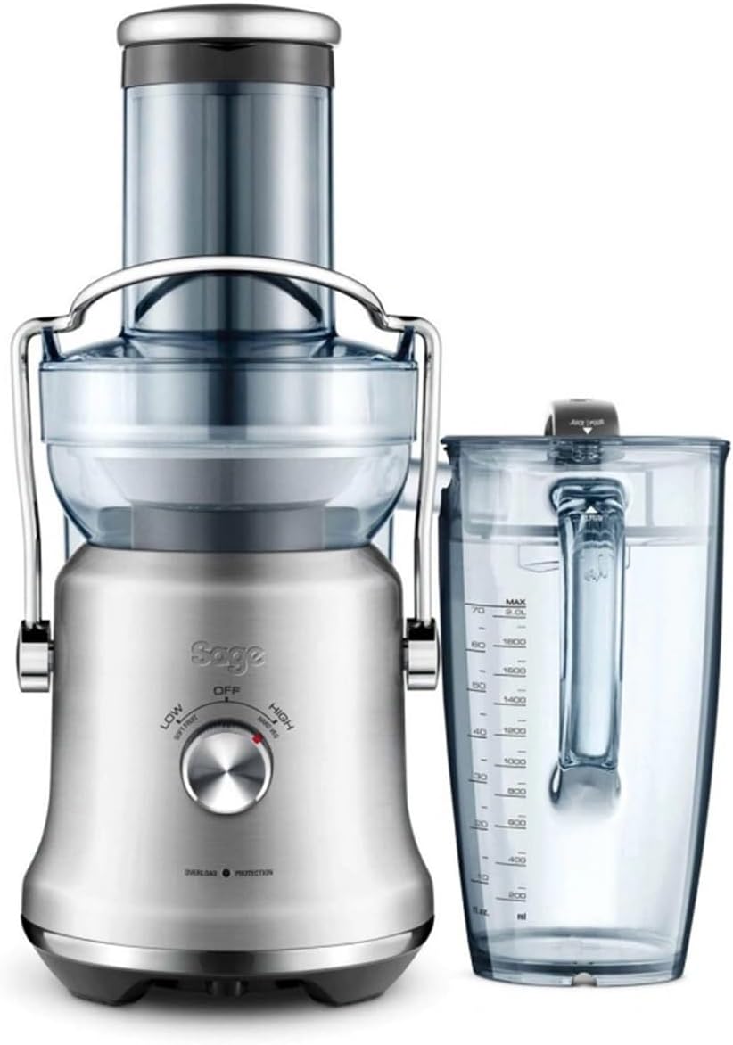 Sage - The Nutri Juicer Cold Plus - Juicer Vegetables and Fruits - 2 Liter Jug, 2 Speed ​​Settings, 88 mm Filling Chute - Fruit Press, Quick, Straight into the Glass - Brushed Stainless Steel