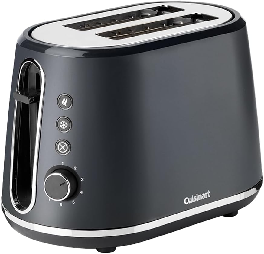 Cuisinart 2 Slice Toaster | Extra Deep Extra Wide Slots Ideal for Thick Bread and Bagels | Lift Lever | 7 Browning Levels Plus Defrosting | Matching Kettles Available | Grey