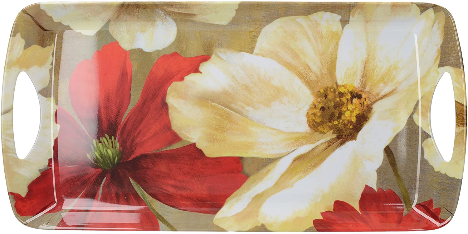 CREATIVE TOPS Flower Study Luxury Serving Tray, 47 x 32 cm (18½ x 12½ inches), Plastic, One Size