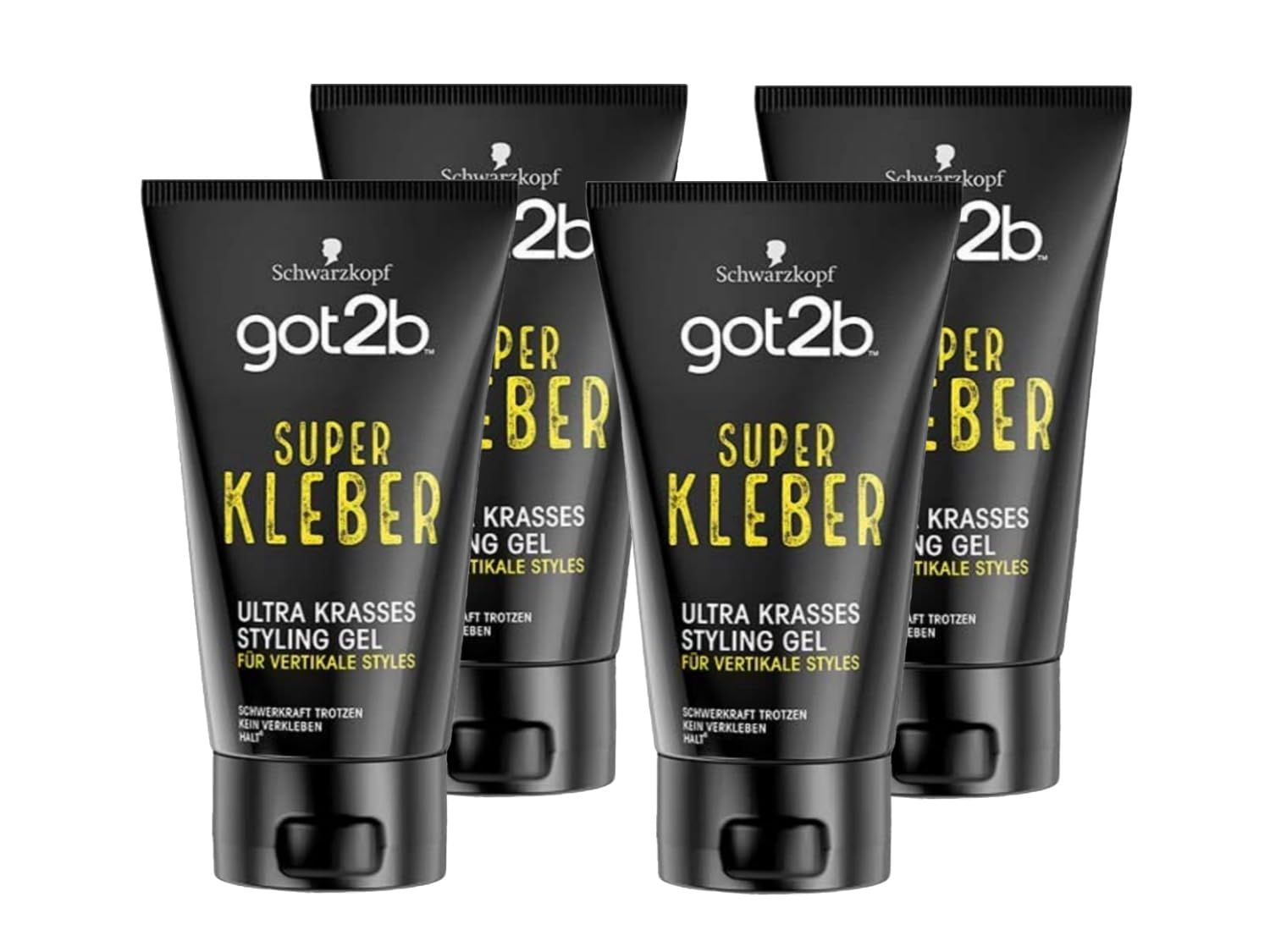 got2b Schwarzkopf Super Glue Indestructible Styling Gel, Pack of 4, 4 x 150 ml