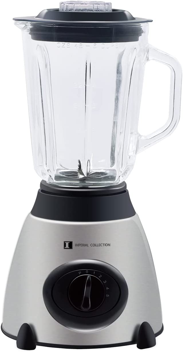 Generic Smoothie Maker, 2-in-1 Blender with 1.5 L Glass Mixing Container, 800 W Blender, Electric 6 Blades, Stainless Steel Knife Mixer with 2 Levels and Pulse Function, Ideal for Puree, Shakes and Smoothies
